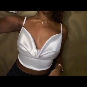 Silk Backless Crop Top
